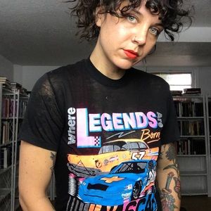 Neon LEGENDS BORN NASCAR See-Thru Tee - BC
